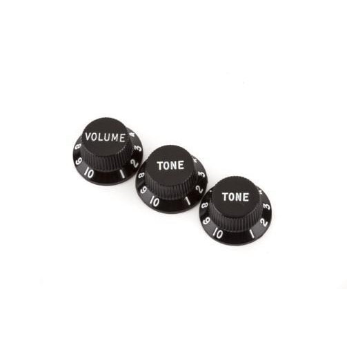 Hot Deal! Fender Stratocaster Black 2-Tone Volume Knobs Set