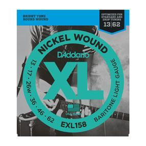 D'Addario EXL158 XL Nickel Wound Light Electric Guitar Strings for Baritone (13 - 62) - Great Value!