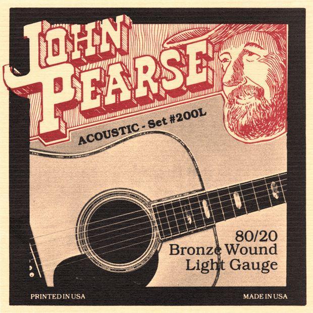 John Pearse 80/20 Bronze Light Gauge Acoustic Guitar Strings (12-53) 200L