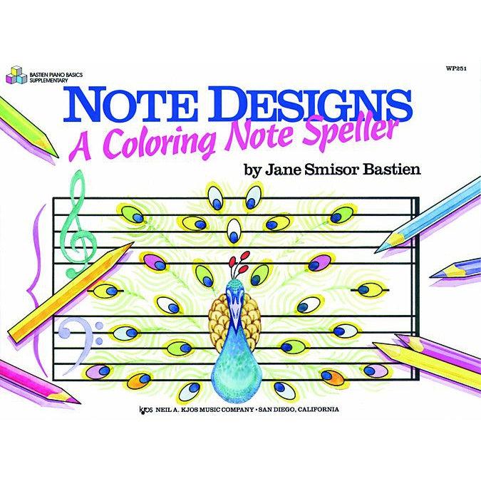 Bastien WP251 Note Designs: Engaging Coloring Note Speller for 9 - 10 Year - Olds