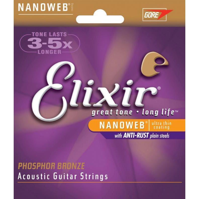 Hot Deal! Elixir 16152 Coated 12-String Light Acoustic Guitar Strings in Phosphor Bronze (10-47)