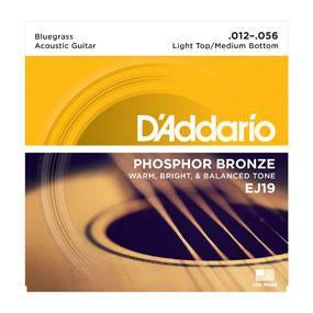 Hot Sale! D'Addario EJ19 Phosphor Bronze Acoustic Guitar Strings (Light Top/Medium Bottom 12-56) for Bluegrass