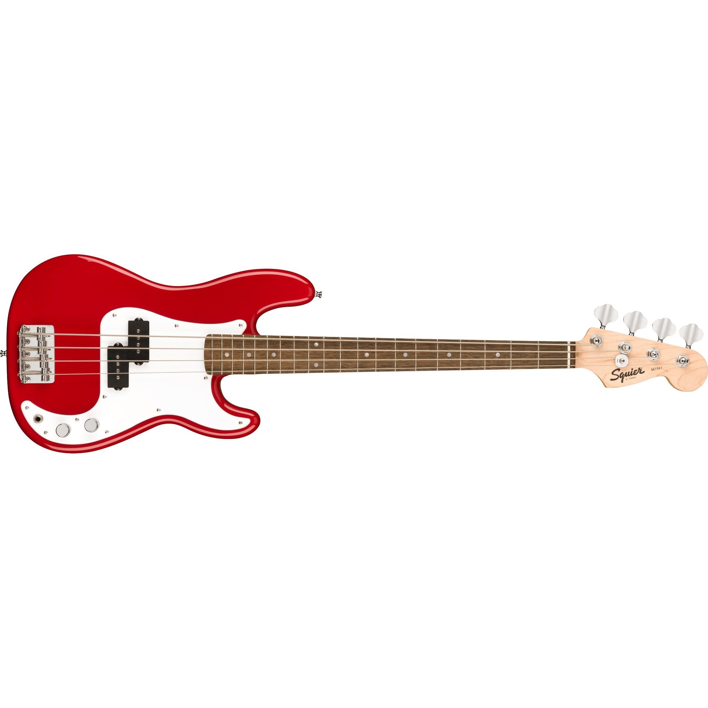 Dakota Red Fender Squier Mini Precision Bass Guitar with Classic Tone