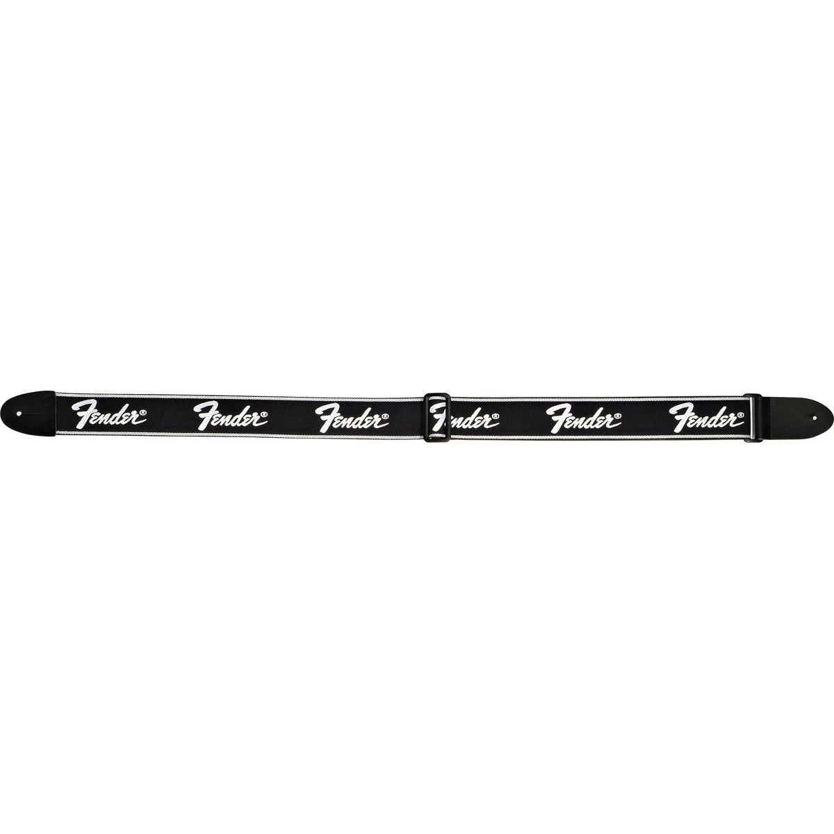 Black Fender Guitar Strap with Stylish White Running Logo