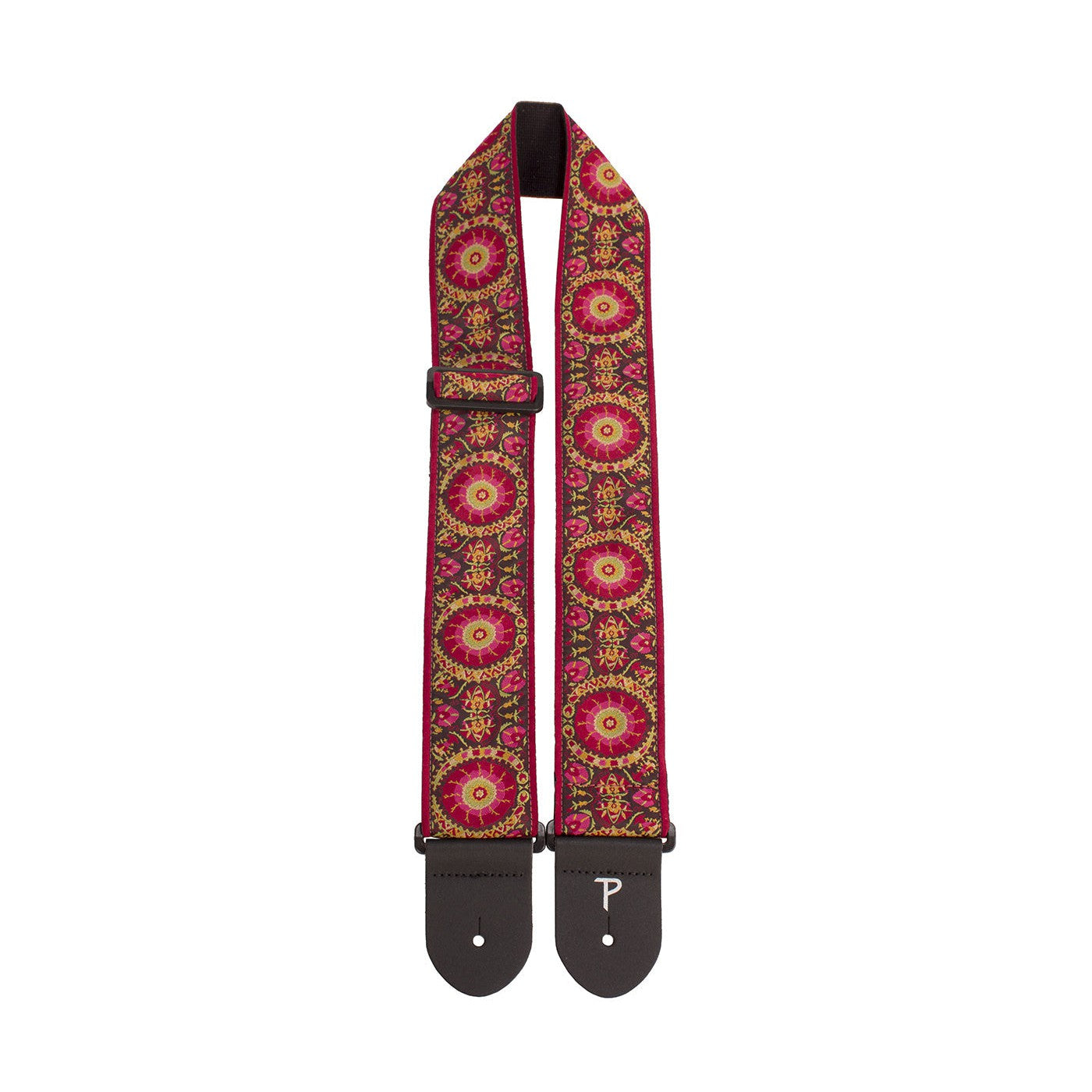 Perri's 7140 2.5 Mandala Jacquard Guitar Strap - Burgundy, Great Deal