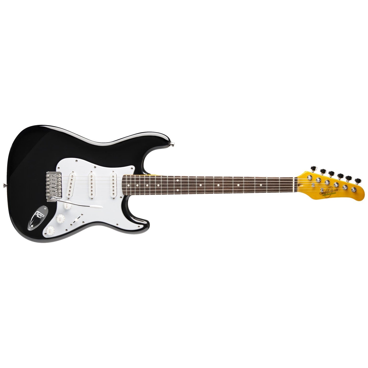 Oscar Schmidt OS-300-BK-A Black Double Cutaway SSS Electric Guitar - Ideal for Beginners