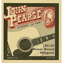 John Pearse 80/20 Bronze Bluegrass Acoustic Guitar Strings, Gauge 12 - 56