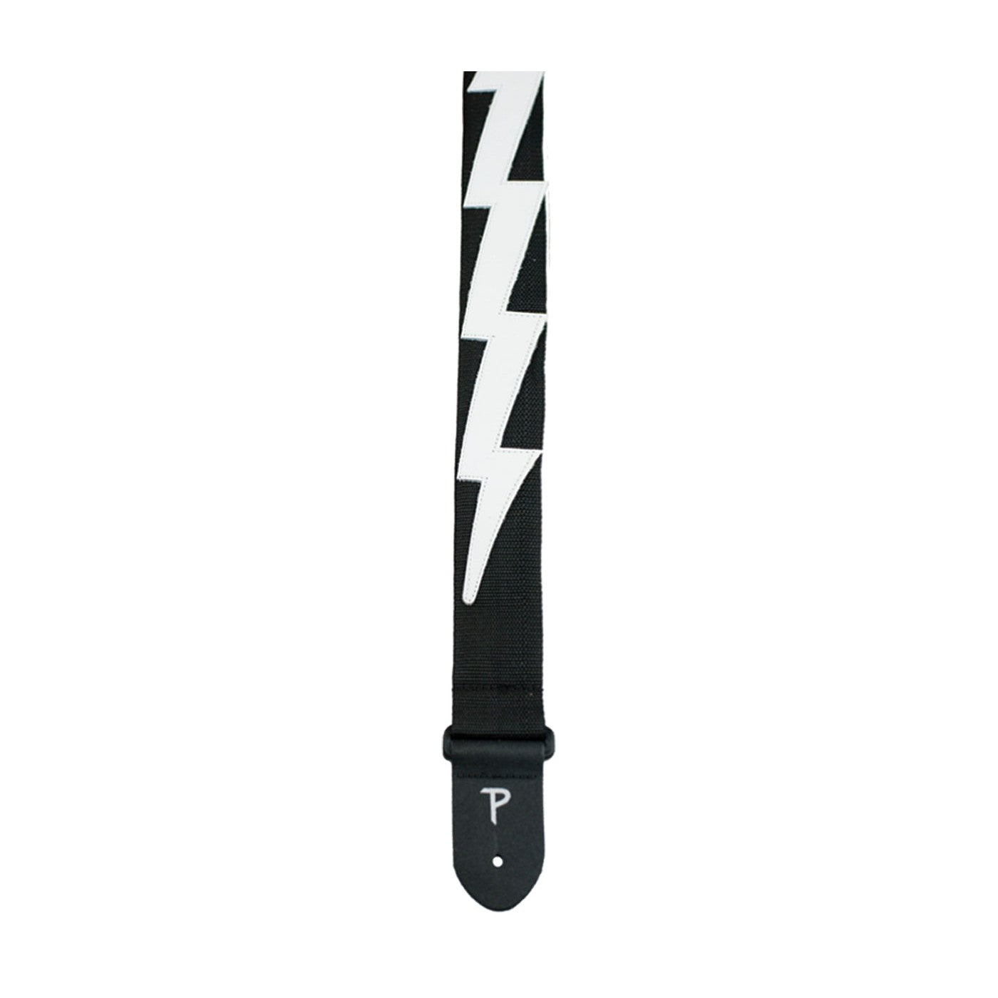 Perri's Black Lightning Bolt Polyester Guitar Strap - Great Deal!