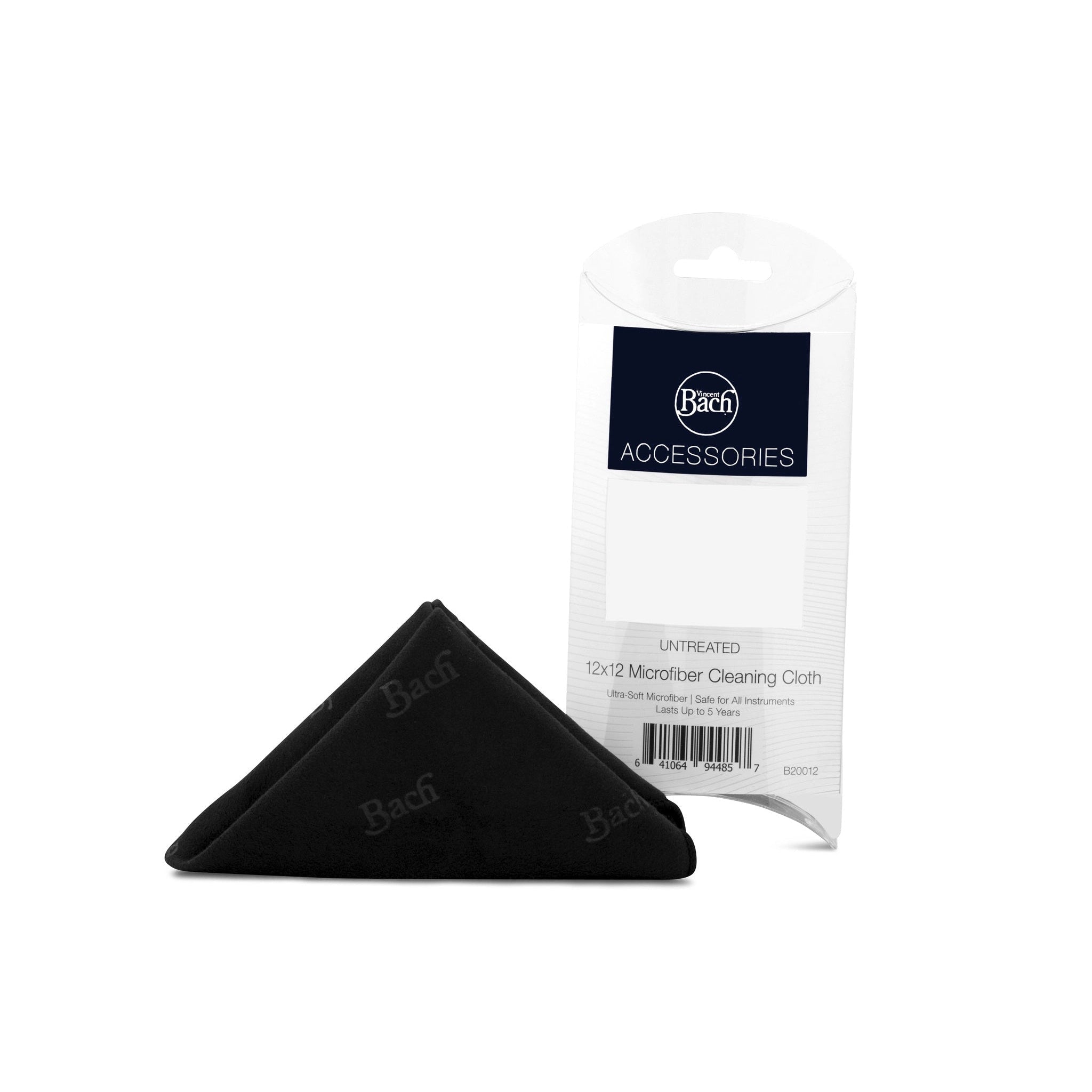 Vincent Bach Premium 12x12 Black Untreated Micro Cleaning Cloth - Lasts Up to 5 Years!