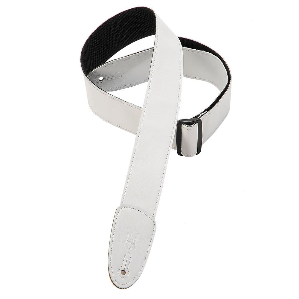 Levy's Premium White Garment Leather 2-Garment Guitar Strap - Adjustable up to 56 Inches