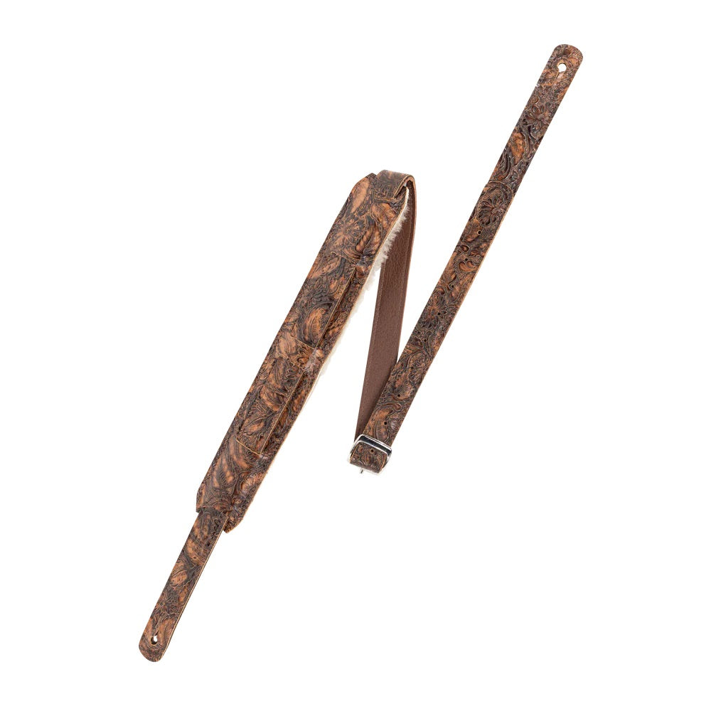 Levy's Brown Reiner Deluxe Leather-Padded Guitar Strap - M11BGVDX