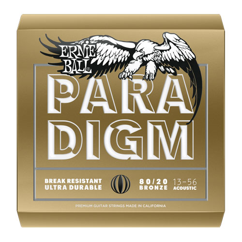 Ernie Ball Paradigm 80/20 Bronze Acoustic Guitar Strings - Light 13-56, Long - lasting!