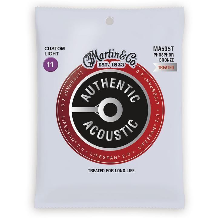 Martin MA535T Lifespan 2.0 Phosphor Bronze Acoustic Guitar Strings - Custom Light 11-52