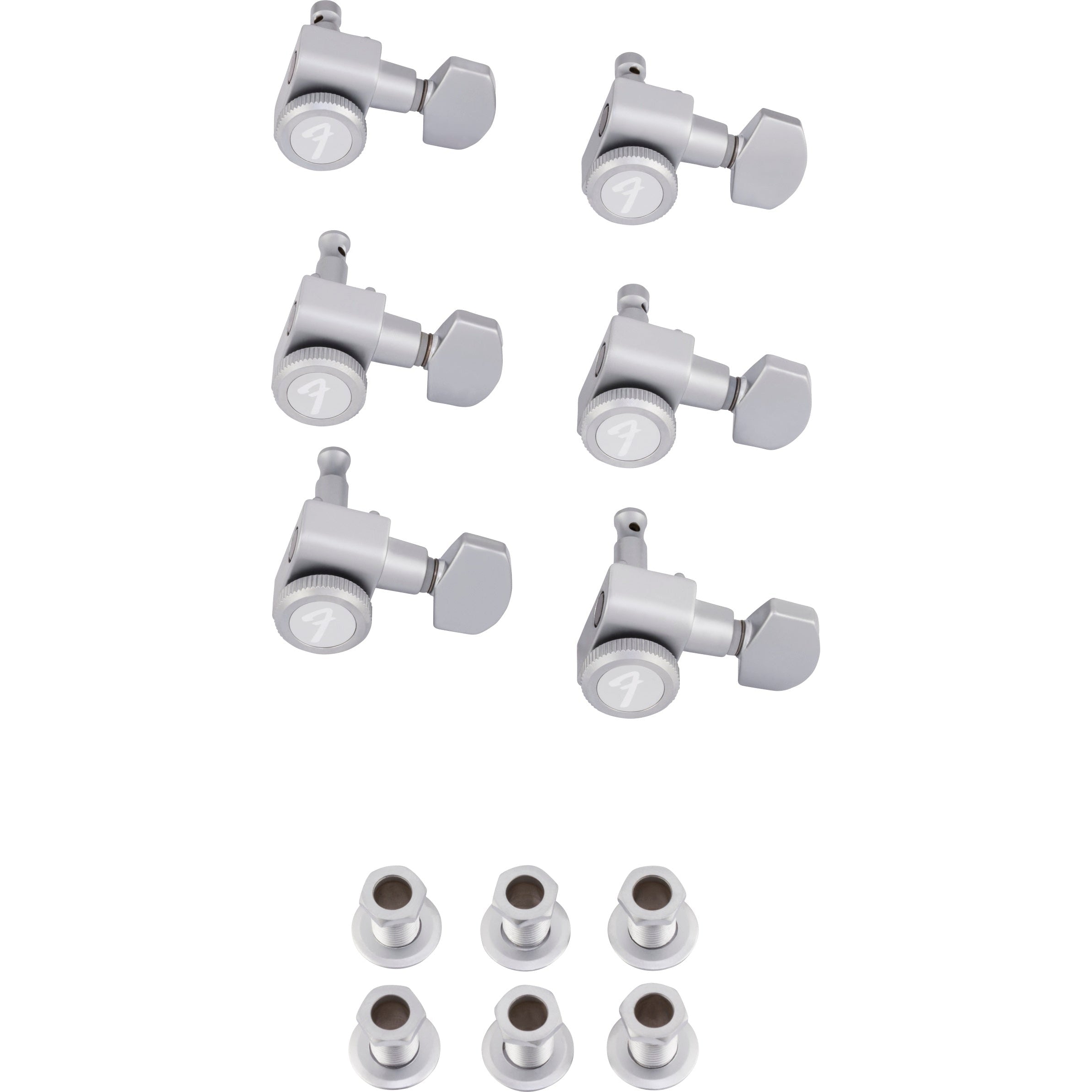 Hot Deal! Six-Piece Set of Fender Brushed Chrome Locking Tuners for Modern Electric Guitars