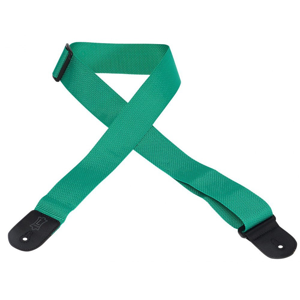Levy's Green 2 Nylon Adjustable Polypropylene Guitar Strap M8POLY - GRN