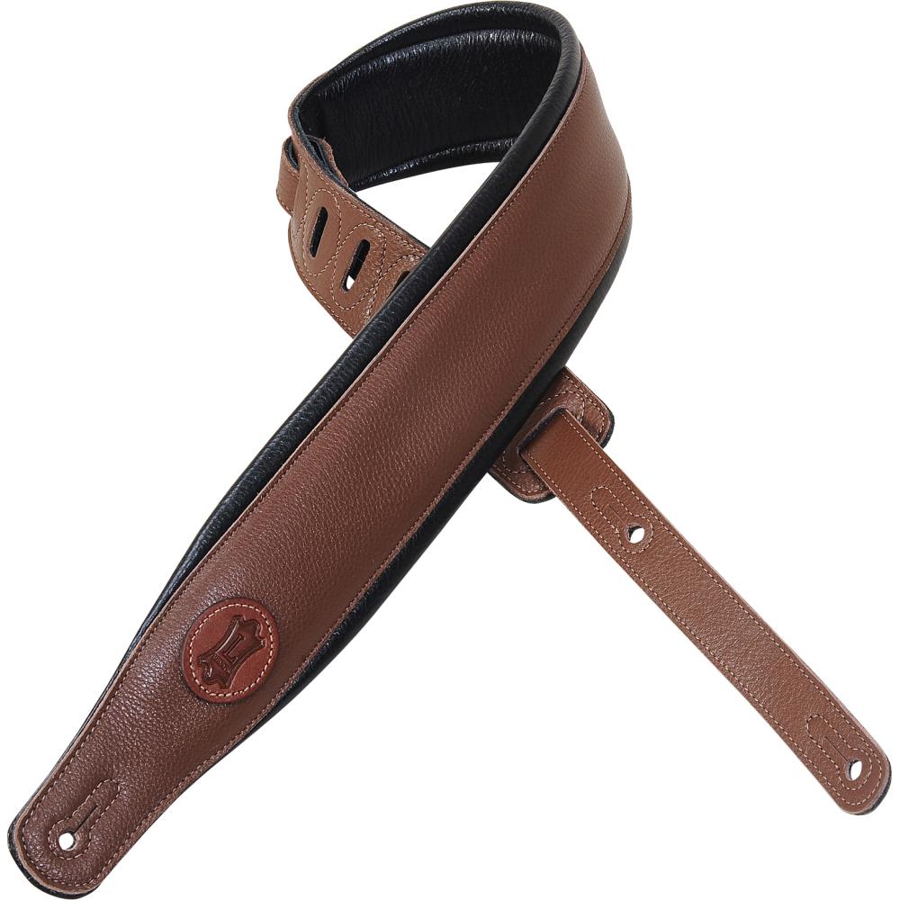 Levy's Signature Series 3-Inch Brown Garment Leather Adjustable Guitar Strap
