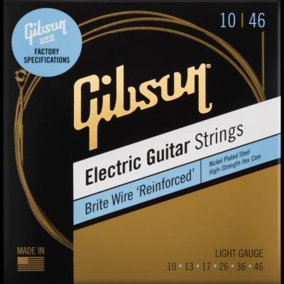 Gibson Light 10-46 Brite Wire Reinforced Electric Guitar Strings - Durable & Responsive