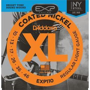 D'Addario EXP110 Coated Electric Guitar Strings - Regular Light 10-46, 4X Longer Life!