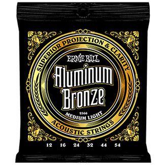 Ernie Ball 2566 Medium Light Aluminum Bronze Acoustic Guitar Strings 12 - 54 | Great Projection