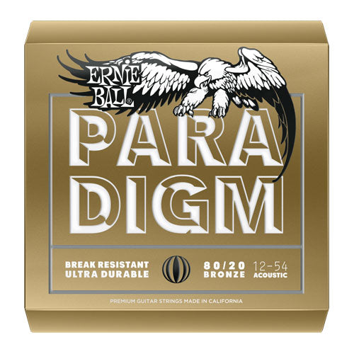 Ernie Ball 2086EB Paradigm 80/20 Bronze Light Acoustic Guitar Strings (12-54) - Long - lasting & Break - resistant