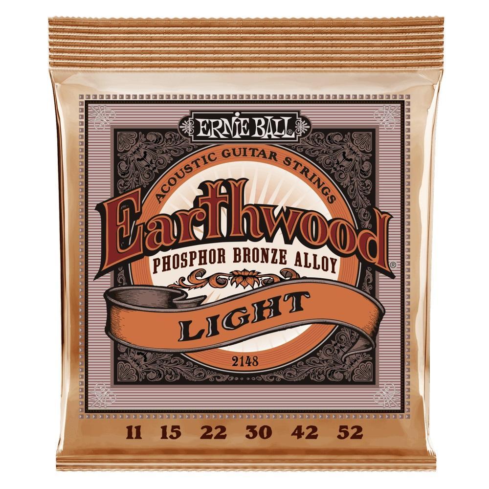 Ernie Ball Earthwood Phosphor Bronze Light Acoustic Guitar Strings 11 - 52 Gauge