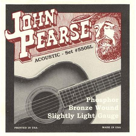John Pearse 550SL Slightly Light Phosphor Bronze Acoustic Guitar Strings 11 - 50, Ideal for Musicians