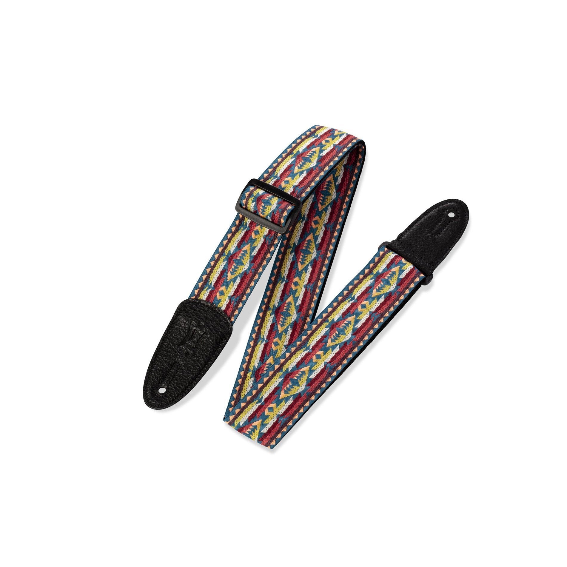 Hot Deal! Levy's M8HT-22 Western-Style Red & Yellow Jacquard Weave Adjustable Guitar Strap