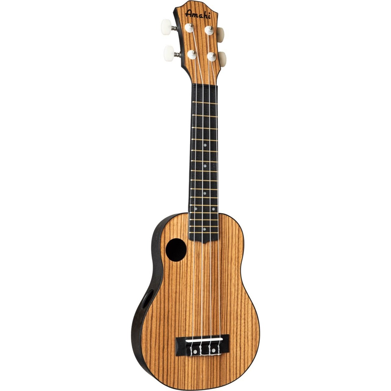 Hot Sale! Amahi Soprano Ukulele with Zebrawood Top and Gig Bag - HCLF330 Model