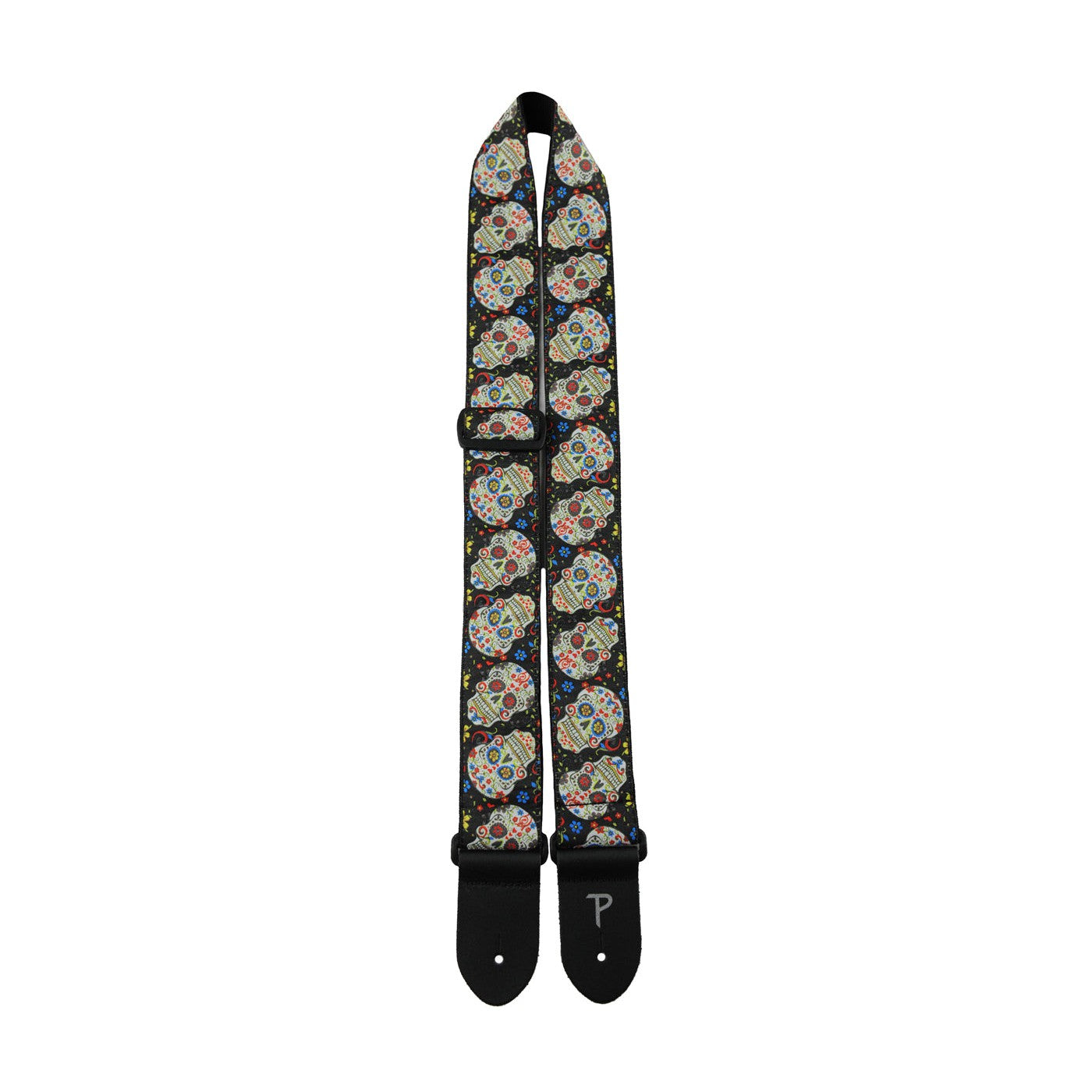 Perri's 6802 The Hope Collection 2 - Black Skulls Jacquard Guitar Strap, Great Deal