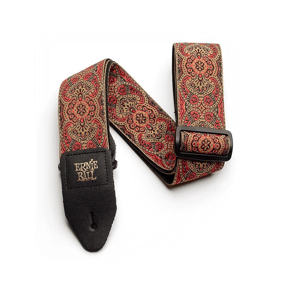 Hot Deal! Ernie Ball Crimson Paisley Jacquard Guitar Strap for Guitarists