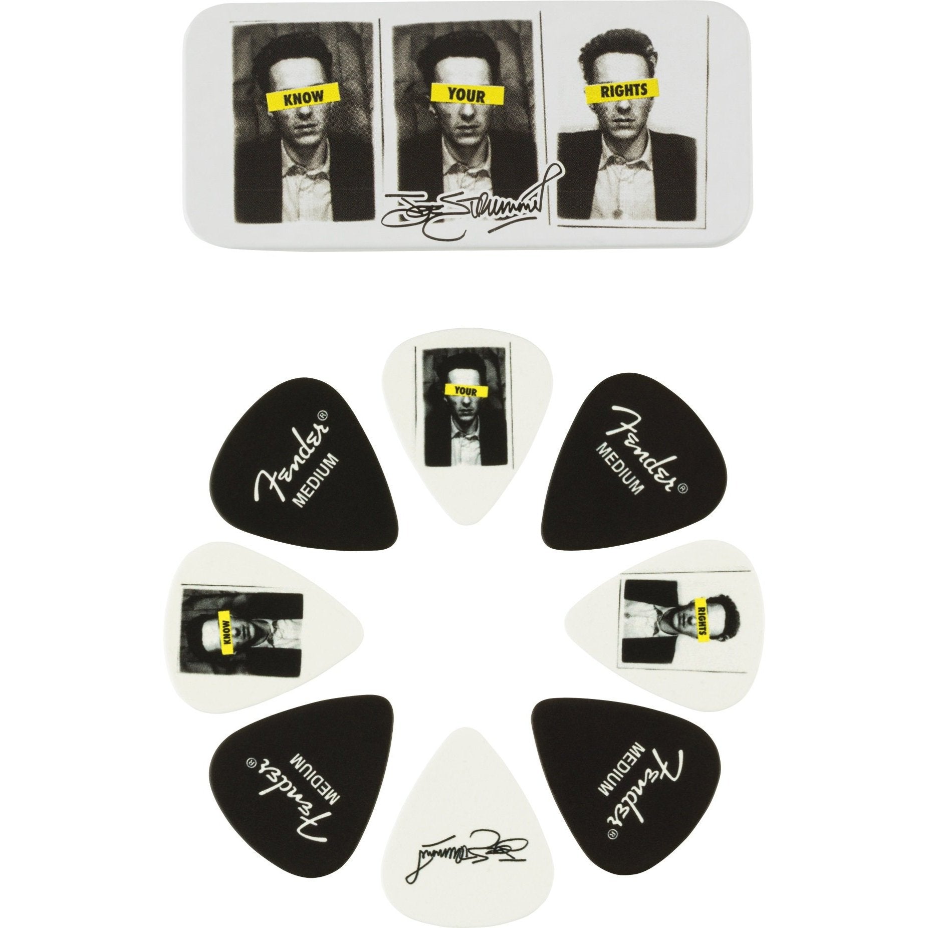 Hot Sale! 8-Pack Medium Fender Joe Strummer Guitar Pick Tin