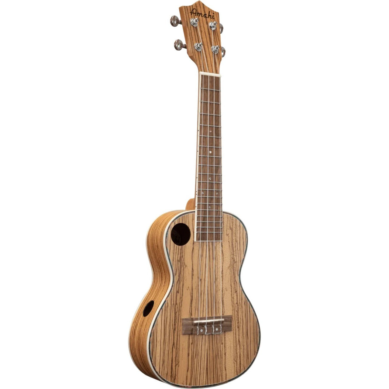 Amahi F330C Concert Ukulele with Zebrawood Top and Gig Bag
