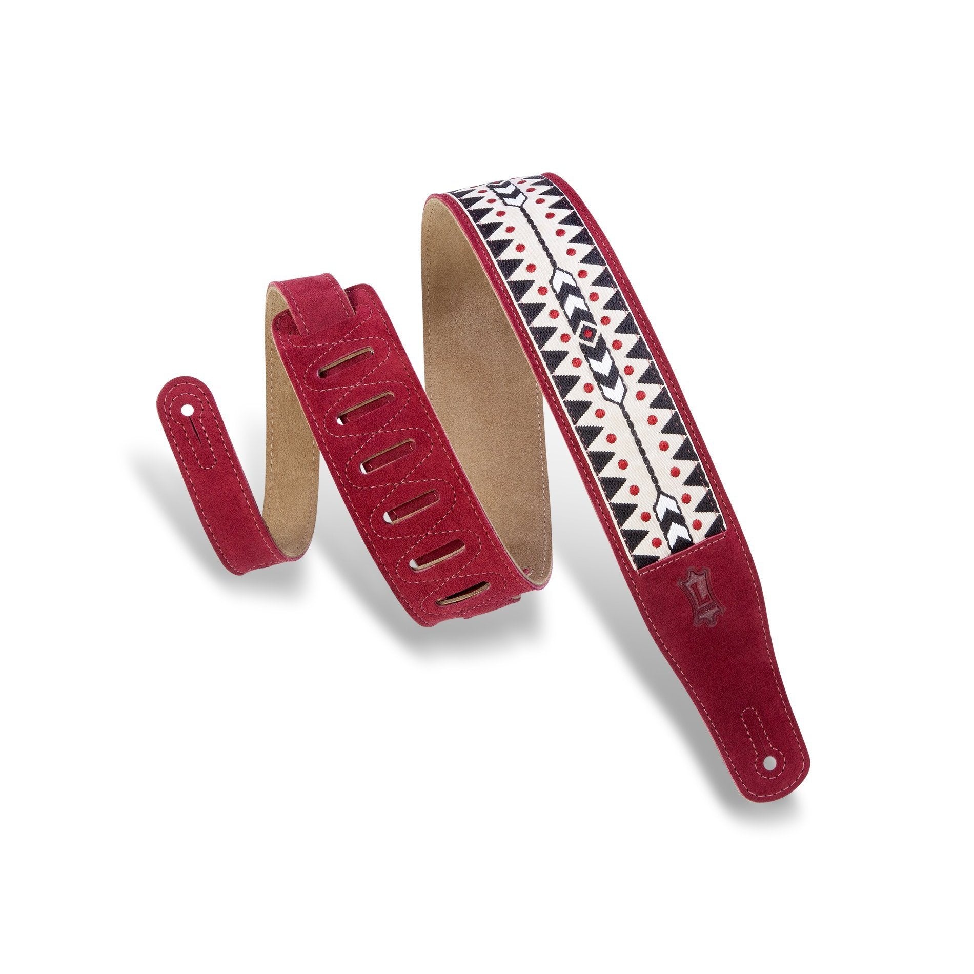 Hot Deal! Levy's 2-1/2 Inch Adjustable Burgundy Suede Guitar Strap MSJ26-BRG