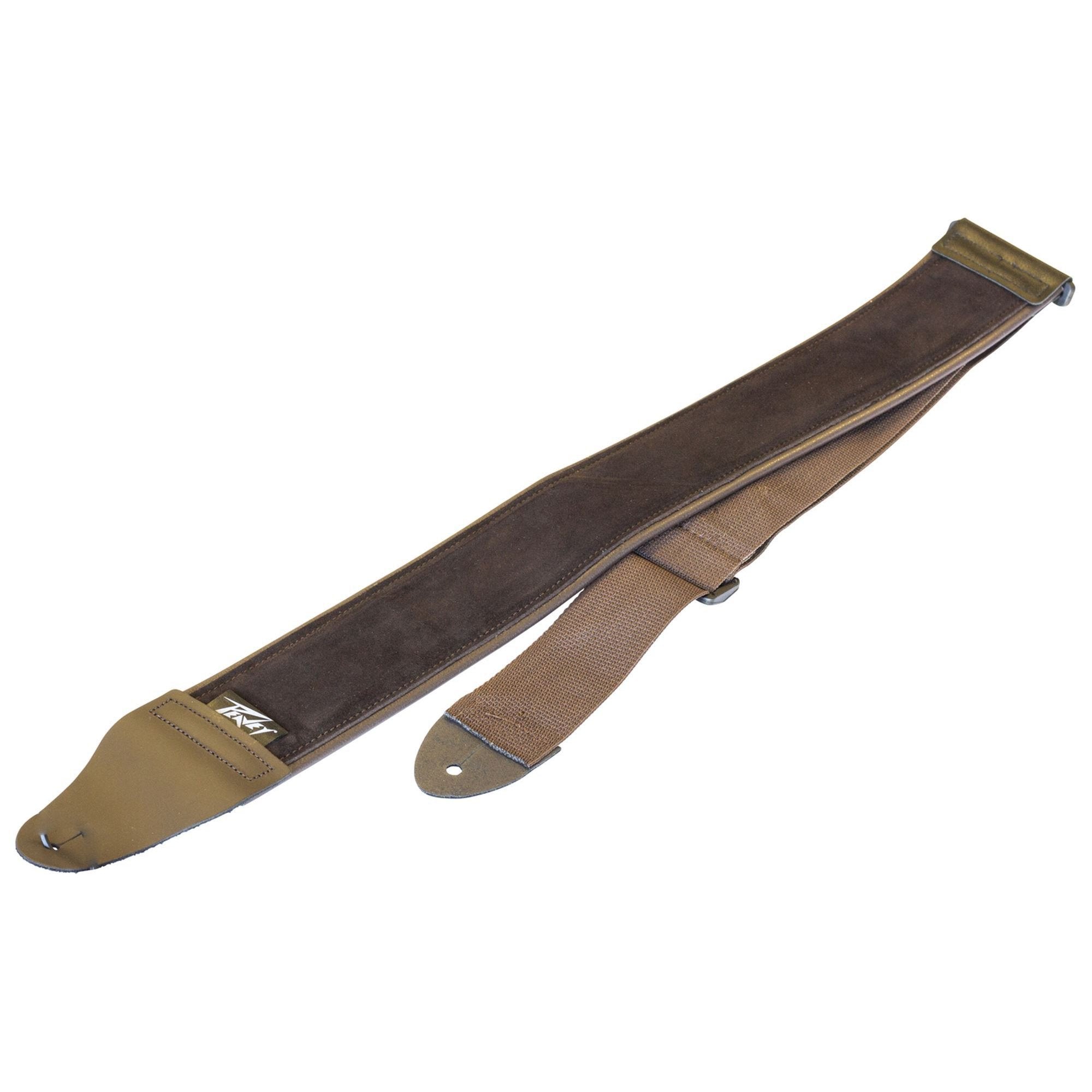 Peavey Premium 3-Inch Brown Suede Leather Guitar Strap - Fully Adjustable