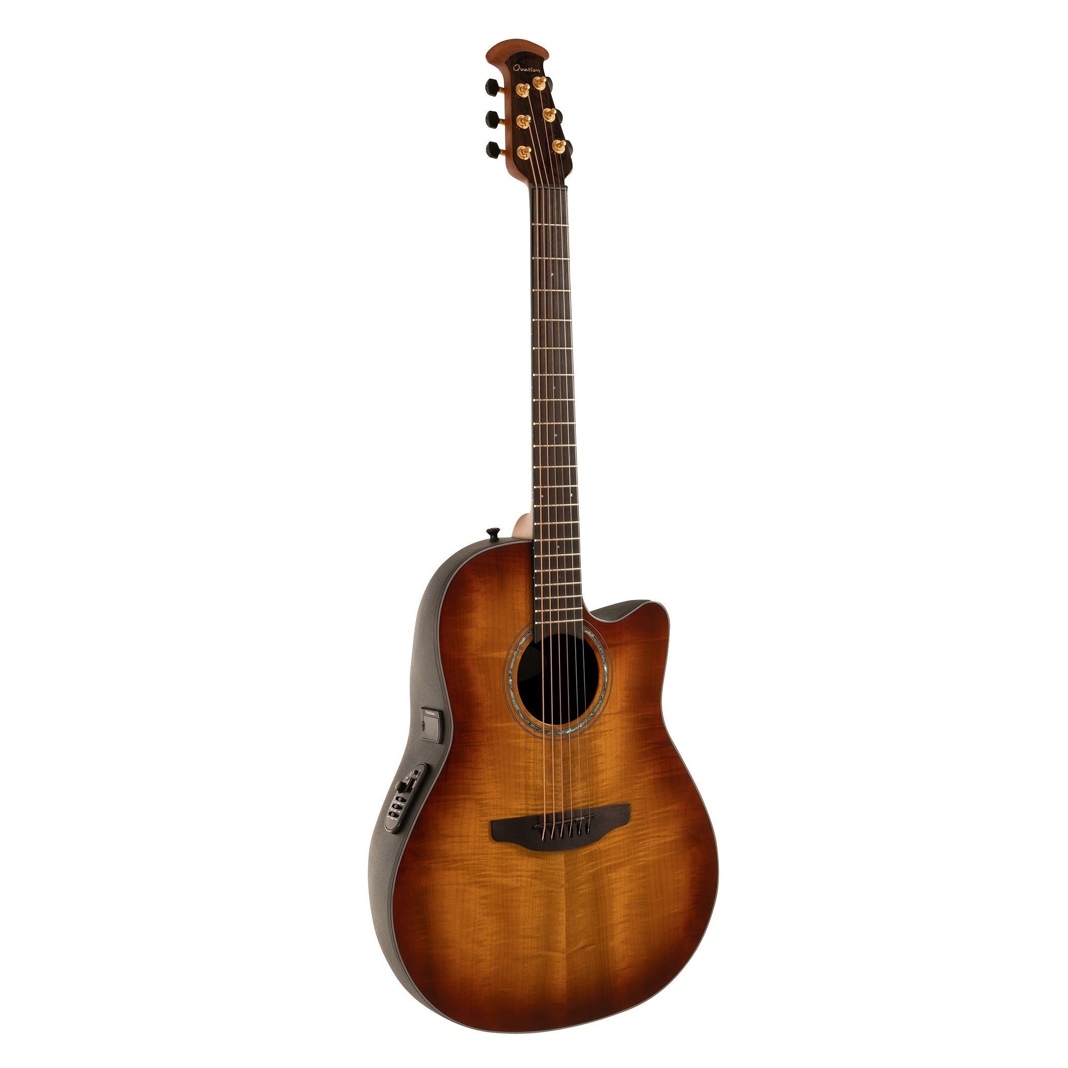 Ovation CS24P-FMYR Limited Edition Acoustic/Electric Guitar - Flamed Myrtlewood, Hot Deal!