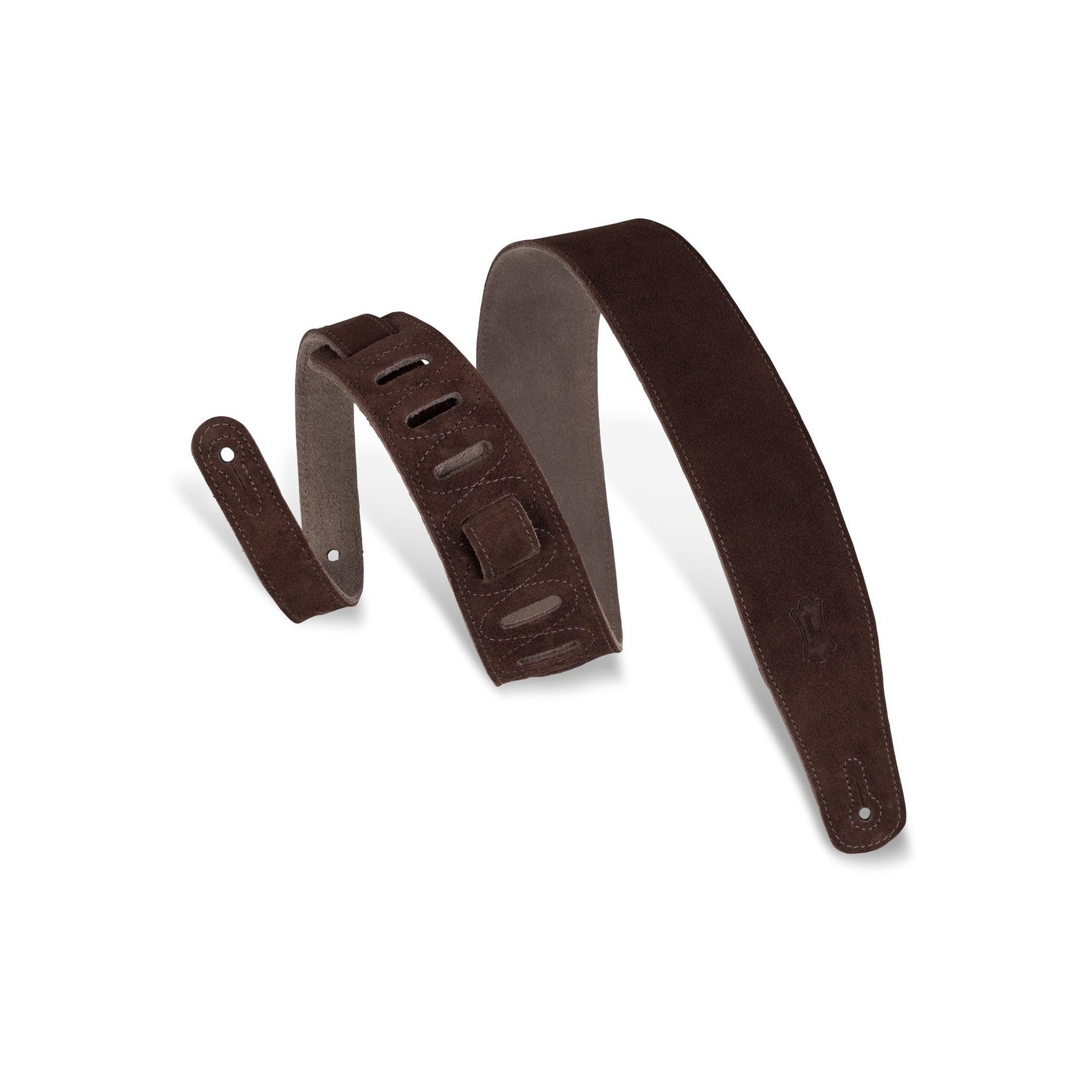 Levy's 2-1/2 Inch Suede Brown Guitar Strap - Premium Quality Handmade in Canada