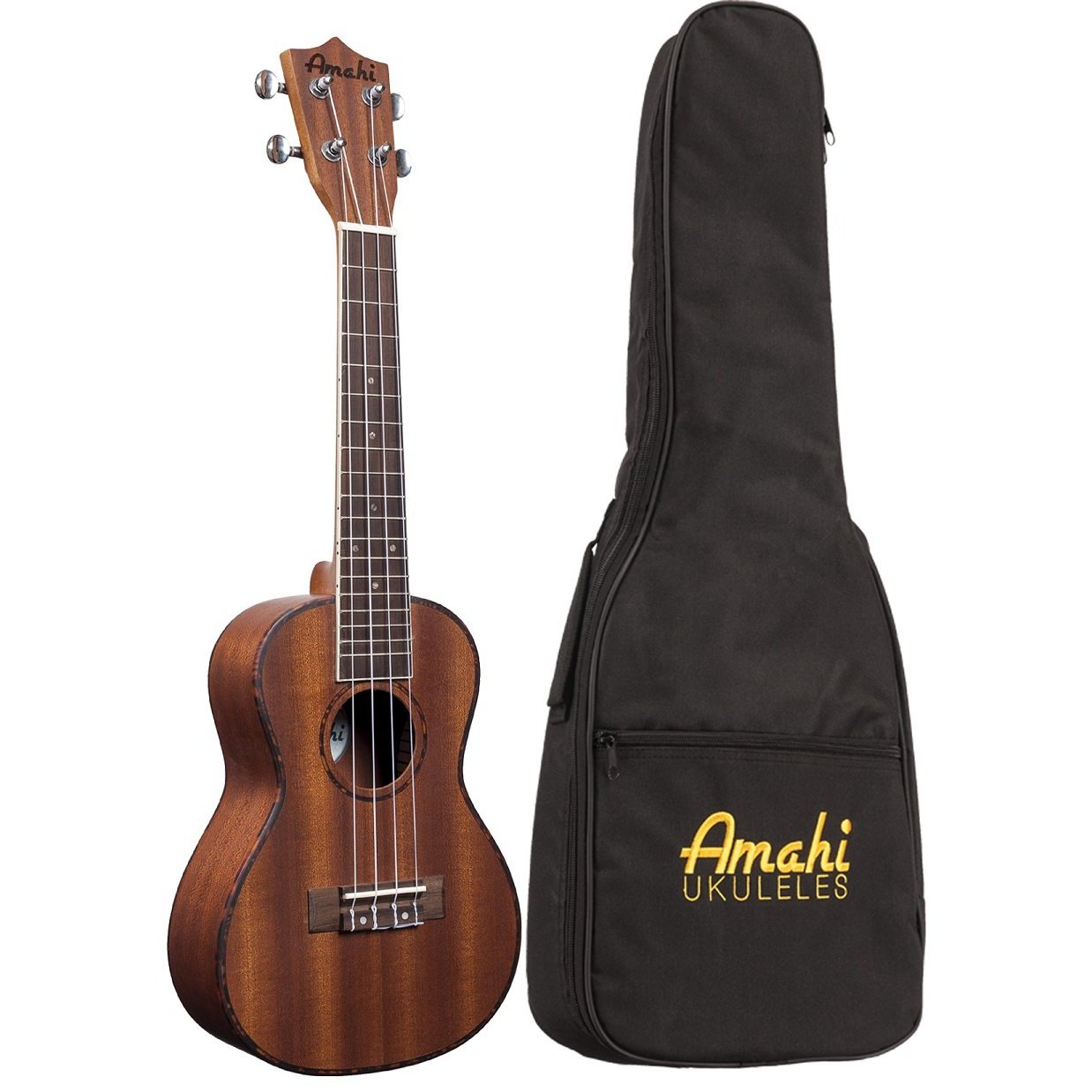 Amahi UK220C Classic Satin-finished Mahogany Concert Ukulele with Padded Gig Bag