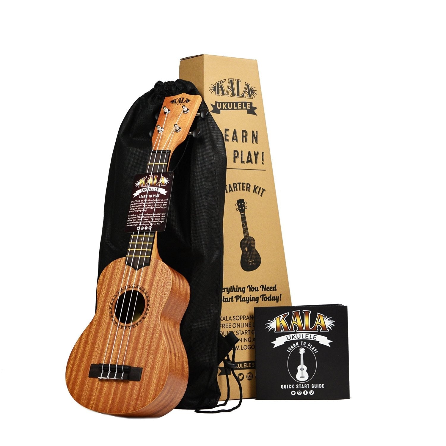 Kala Soprano Ukulele Starter Kit: Get Tuner & Tote Bag Free