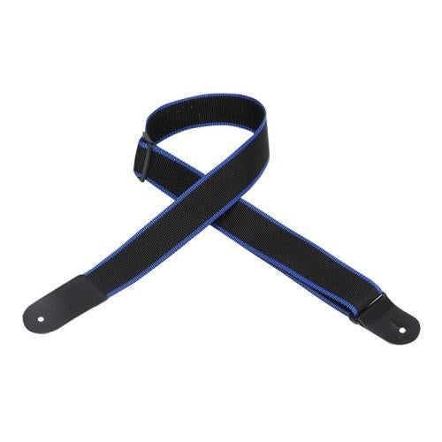 Hot Deal! Levy's 2 Polypropylene Guitar Strap in Black/Blue with Adjustable Length