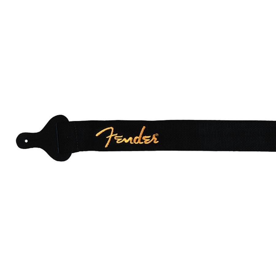 Fender Black Poly Guitar Strap with Yellow Logo - Great Deal