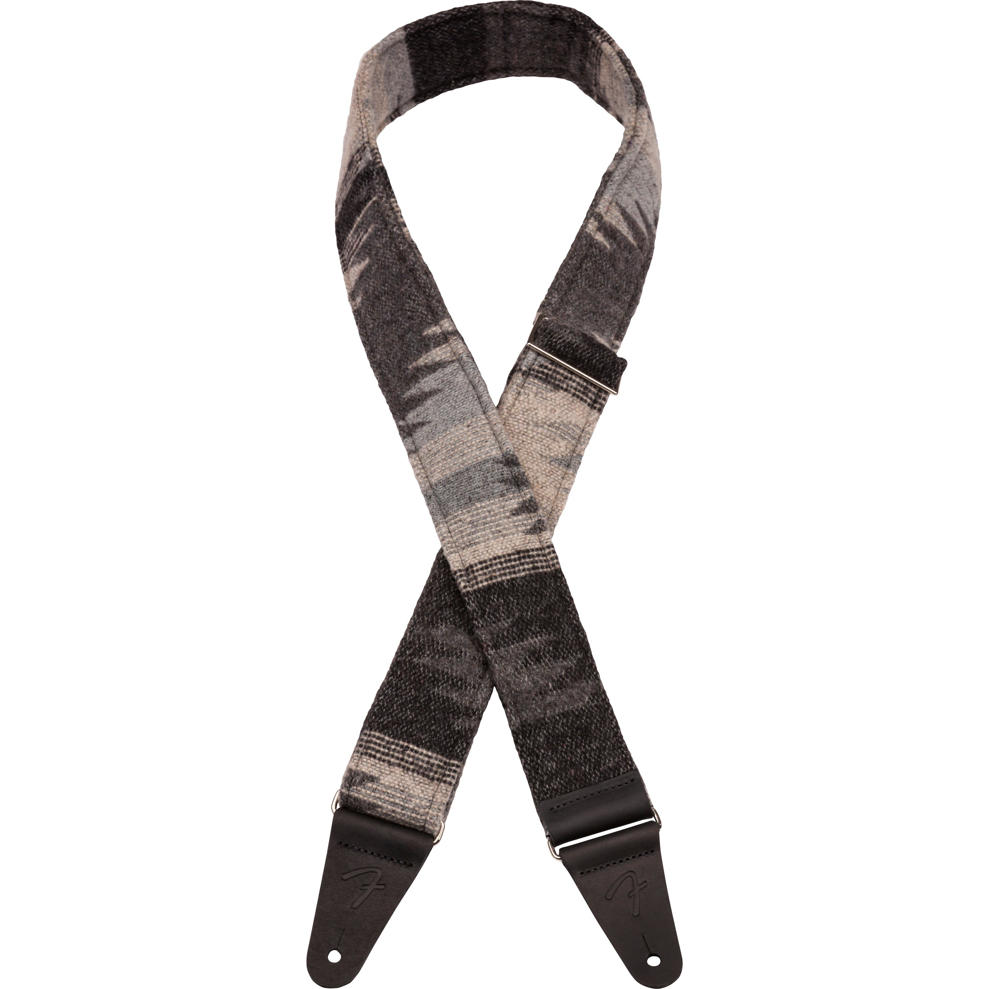 Fender Zion 2 Cotton/Polyester Guitar Strap - Gray Aztec Design, Ideal for Guitarists