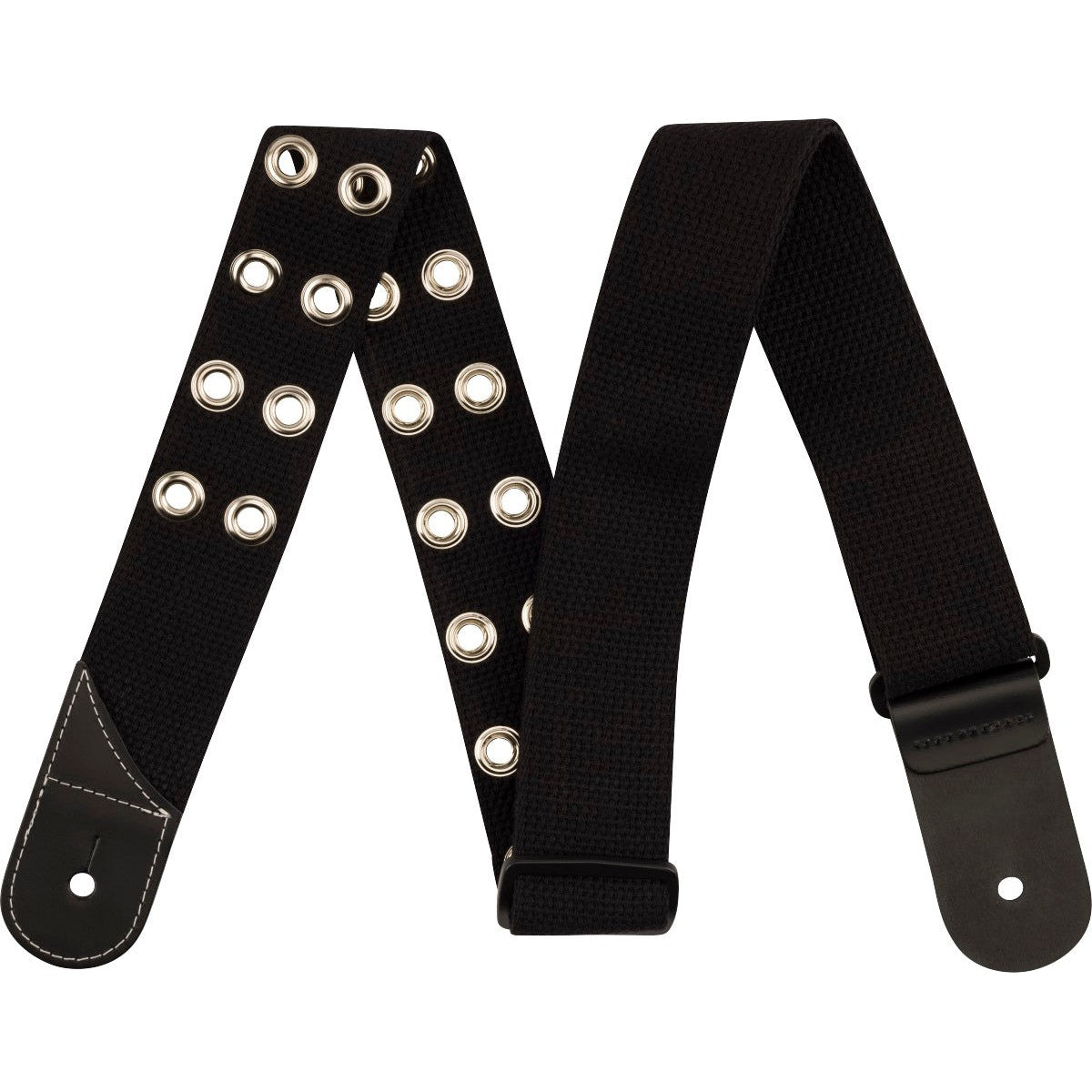 Black Jackson Adjustable Cotton Grommet Guitar Strap for All Players