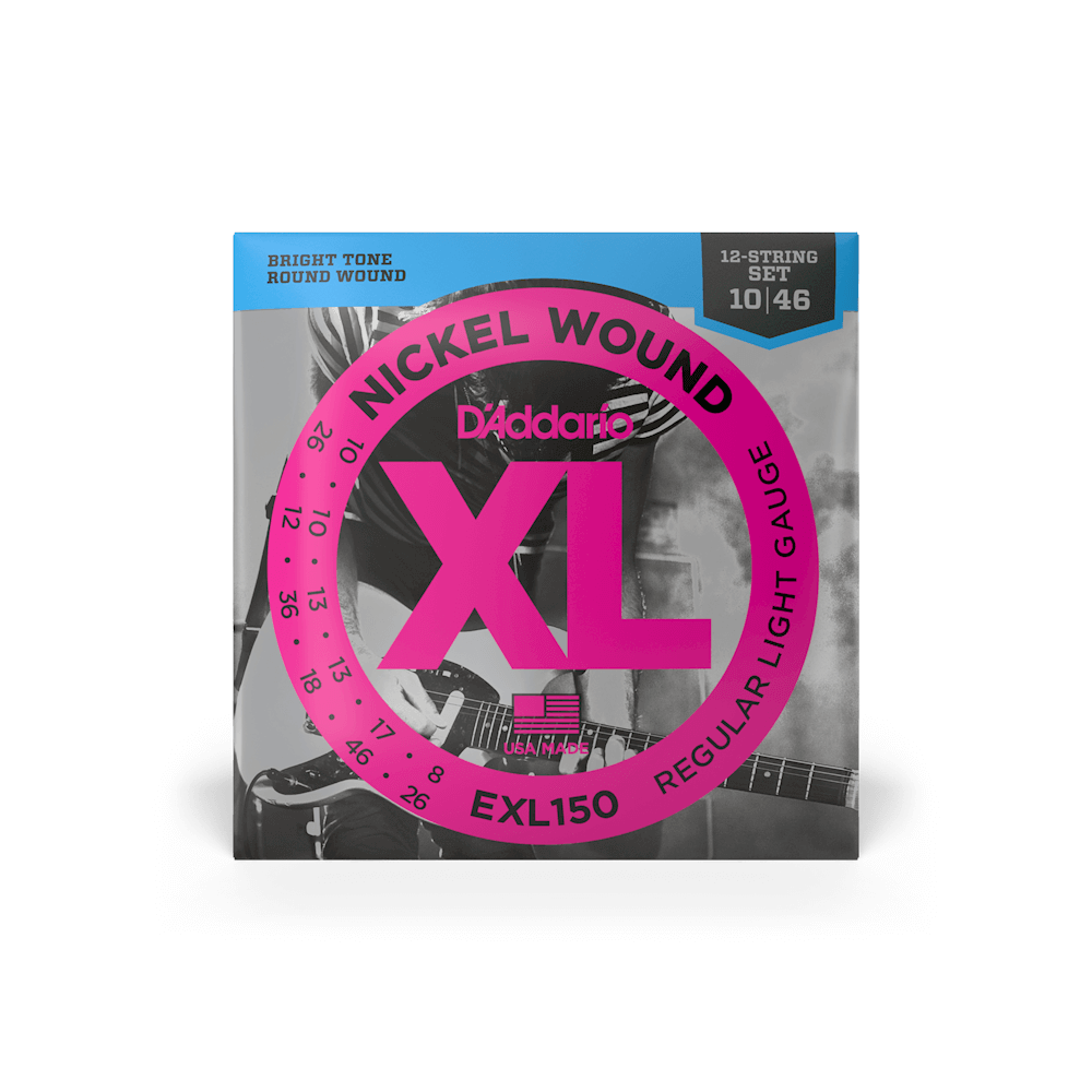 Hot Deal! D'Addario EXL150 XL Nickel Wound 12-String Electric Guitar Strings (10-46 Regular Light)