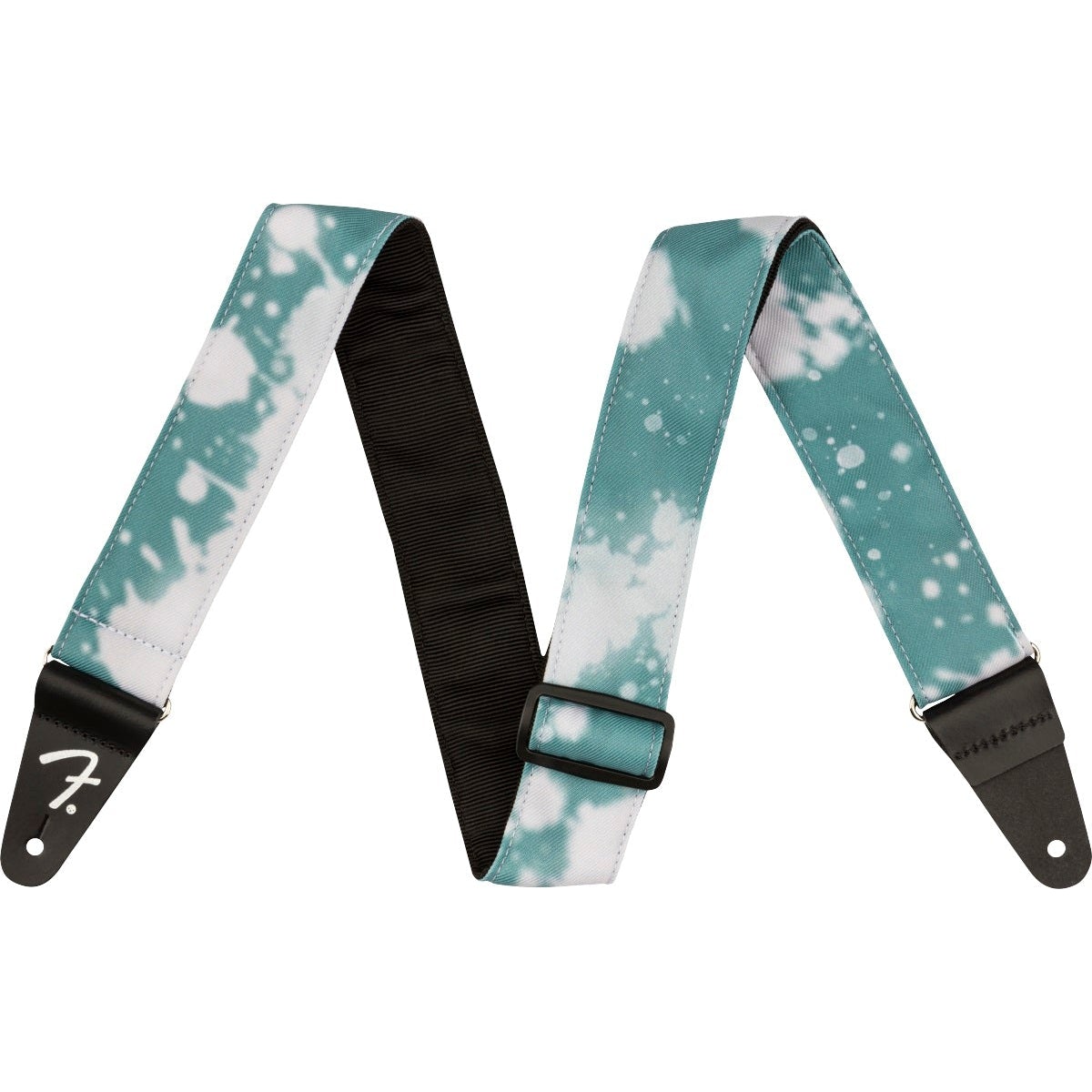 Teal Fender Tie - Dye Acid - Washed Guitar Strap with Unique Design