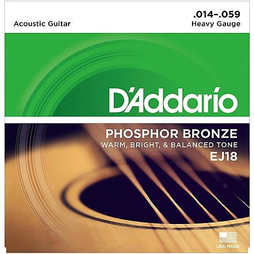 Hot Sale! D'Addario EJ18 Heavy Phosphor Bronze Acoustic Guitar Strings (14 - 59 Gauge)