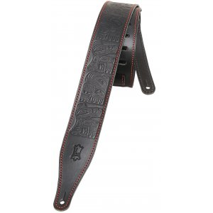 Levy's M17THG-BLK 2-1/2 Leather Guitar Strap with Haida Gwaii Design - Limited Offer