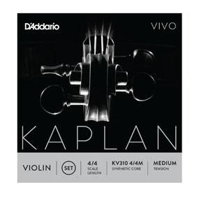 D'Addario KV310 Kaplan Vivo Synthetic Core 4/4 Violin Strings - Medium Tension, Ideal for Darker Violins