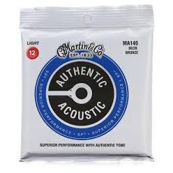 Martin MA140 SP Authentic Acoustic Guitar Strings - Light 12-54, 80/20 Bronze (Great for Performers!)