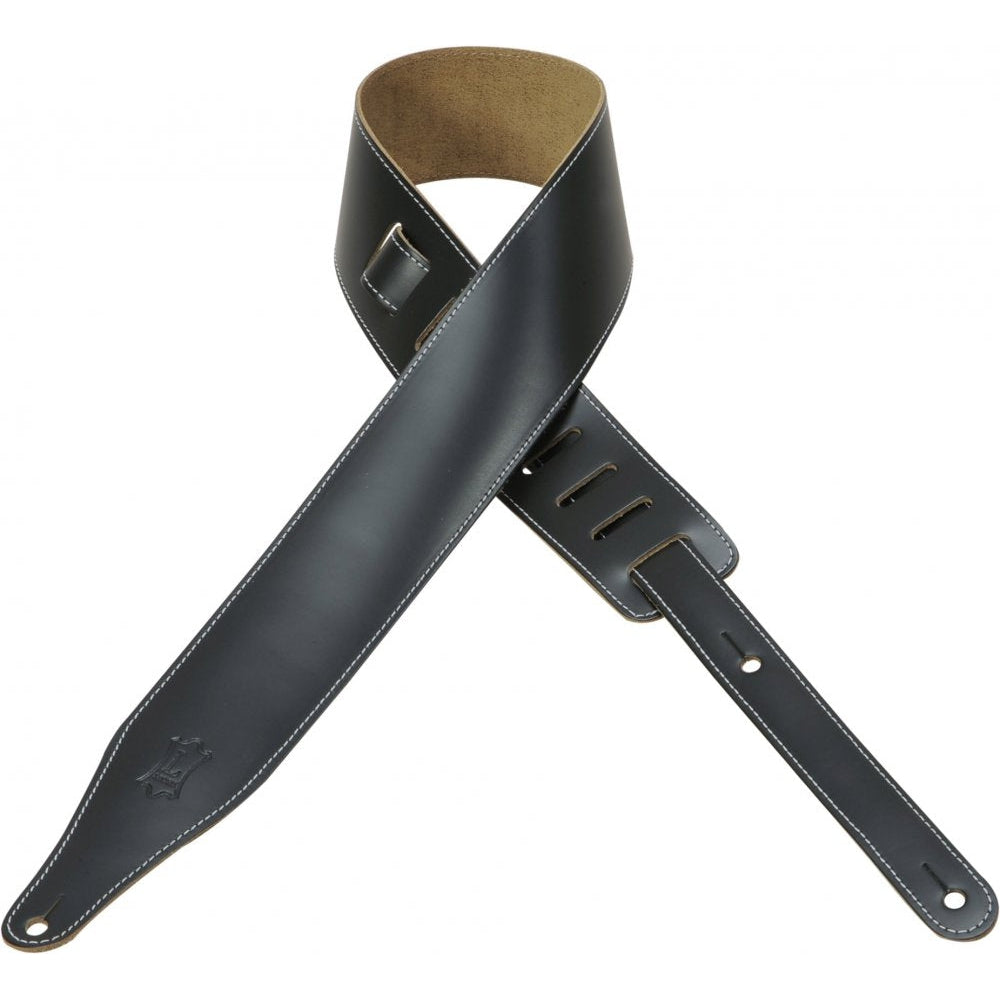 Levy's DM17-BLK 2-1/2 Leather Guitar Strap - Black, On Sale