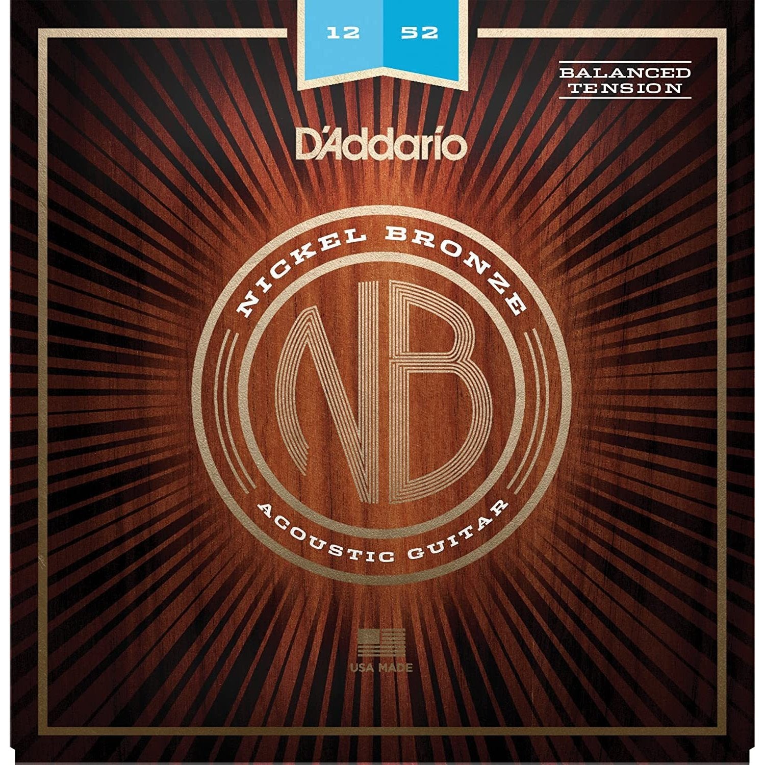 Hot Sale! D'Addario Light 12 - 52 Nickel Bronze Acoustic Guitar Strings with Balanced Tension